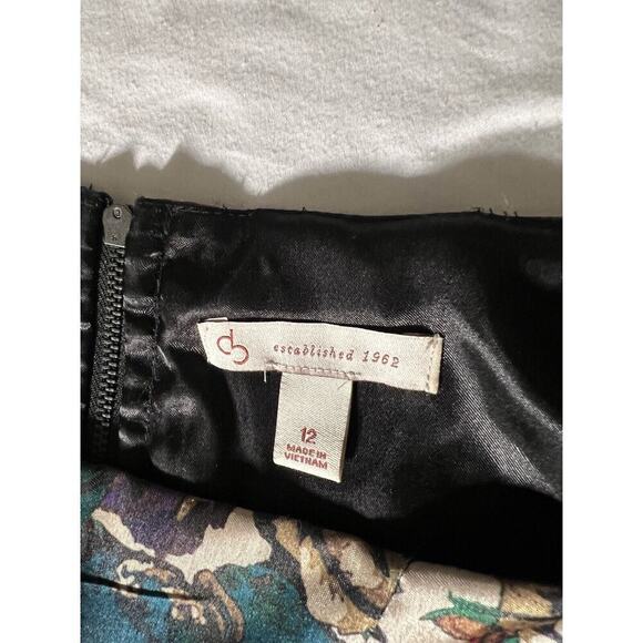 VTG CB Brand Satin Dress Dark Moody Floral Fairy Grunge Goth Party Event Sz 12 - Picture 5 of 10